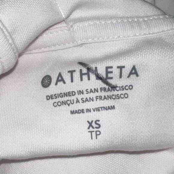 Athleta Sundown Tank Sweatshirt White Hoodie Activewear Extra Small NWOT - Picture 9 of 11